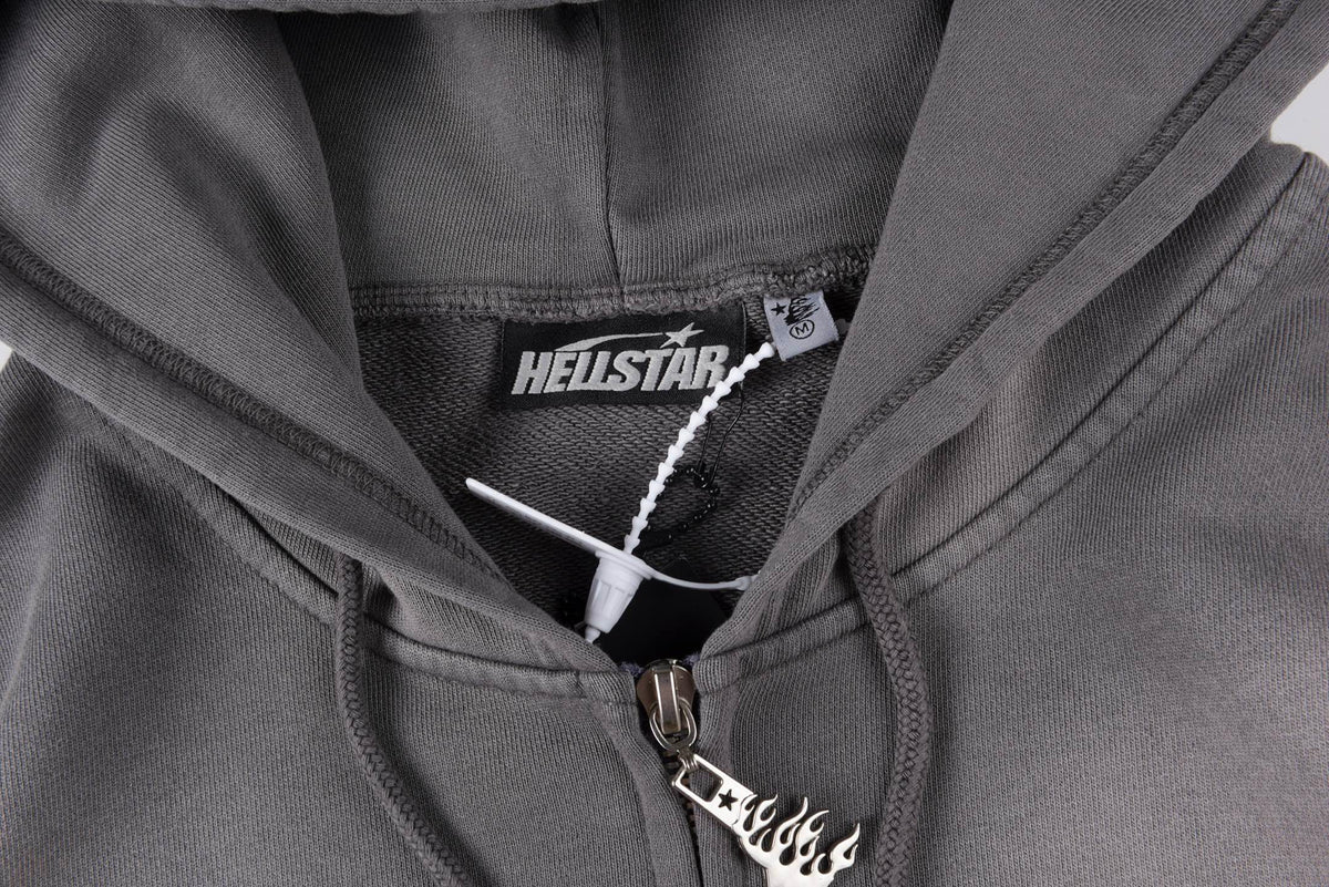 Hellstar HS Logo Zip Up Hoodie Black