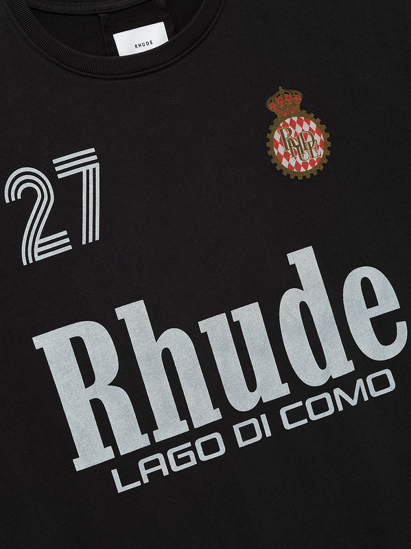 RHUDE Men's Black Script Crest T-Shirt RHUDE