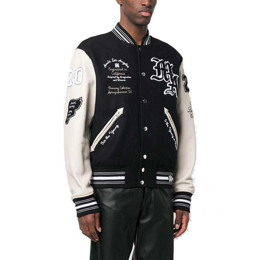AMIRI logo patch varsity bomber jacket Black AMIRI