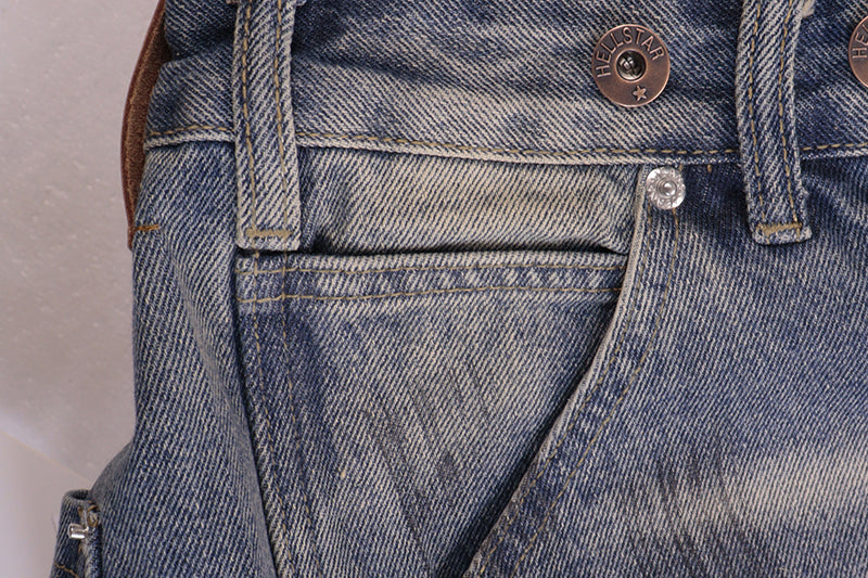 Hellstar Diamond Embellished Denim Shorts