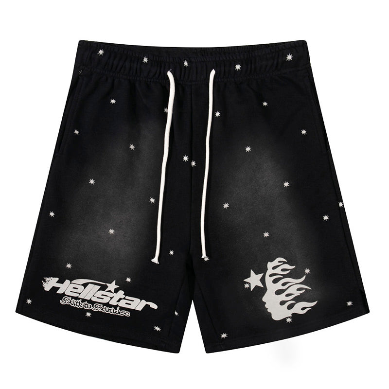 Hellstar Logo Printed Starry Sky Shorts