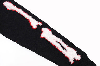 AMIRI Cotton V-Neck Bones Cardigan Sweater Black AMIRI