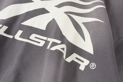 Hellstar HS Logo Zip Up Hoodie Grey