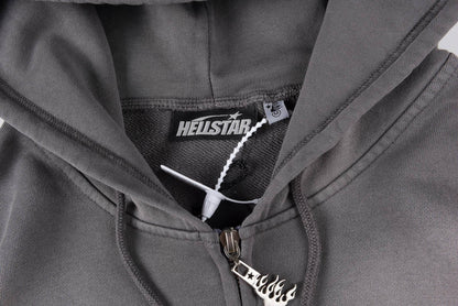 Hellstar HS Logo Zip Up Hoodie Black