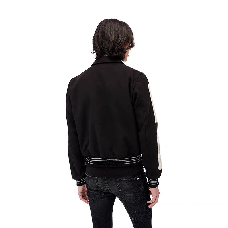 AMIRI thickened loose bomber baseball jacket black AMIRI