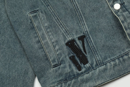 VLONE embroidered letter denim jacket