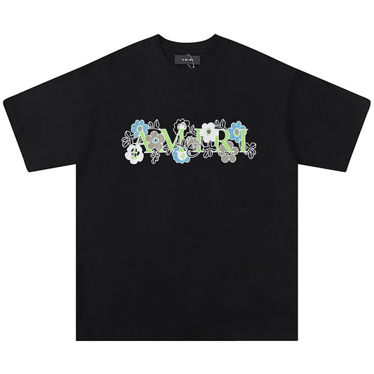 AMIRI flower letter logo print T-Shirts AMIRI