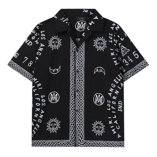 AMIRI Ouija Board Bowling Shirt In Black AMIRI