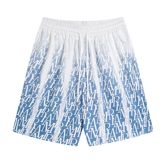 AMIRI logo-print gradient silk shorts AMIRI