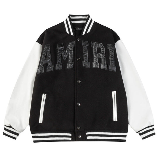 AMIRI Logo-Appliquéd Leather Bomber Jacket AMIRI
