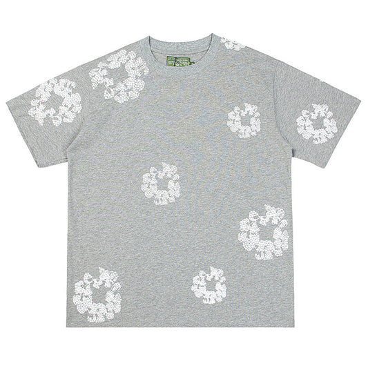 Denim Tears Crystal Patch Cotton logo Design T-Shirts DENIM TEARS