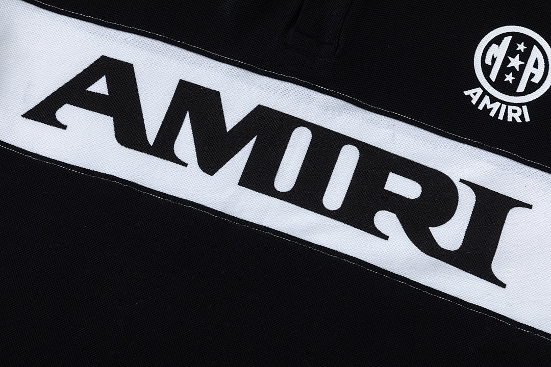 AMIRI stripe-detail logo polo shirt