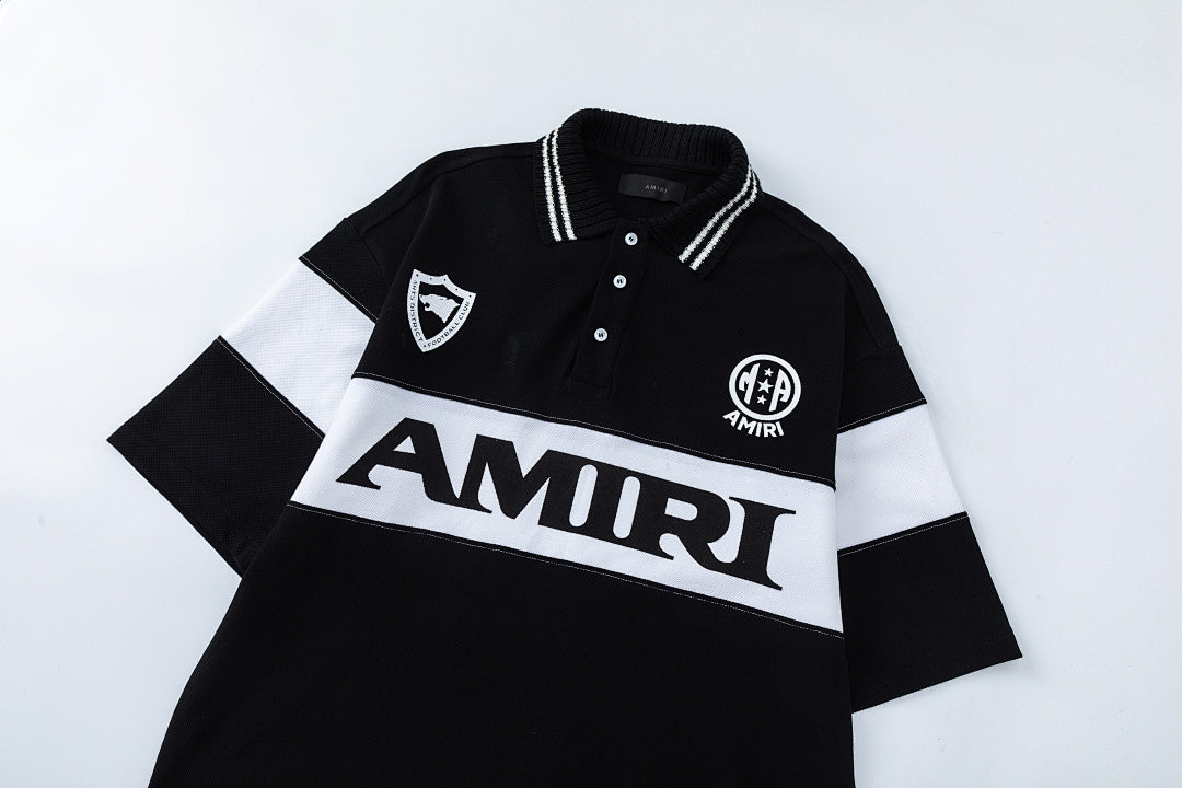 AMIRI stripe-detail logo polo shirt