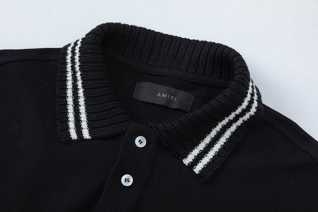 AMIRI stripe-detail logo polo shirt