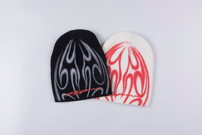 Hellstar Small logo Airbrush Flame Beanie