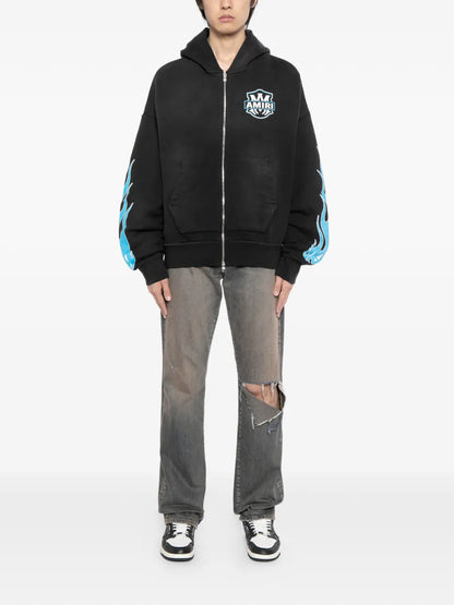 AMIRI MA flames zip hoodie