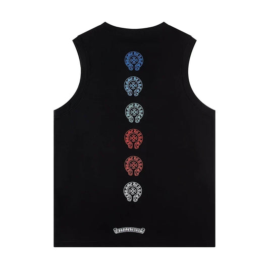 Chrome Hearts Rainbow horseshoe print tank top T-shirt P60