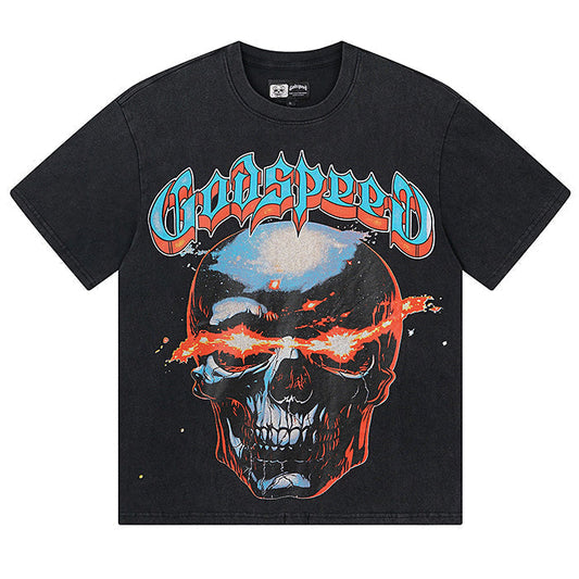 GODSPEED Skull With Flaming Eyes T-shirt Godspeed