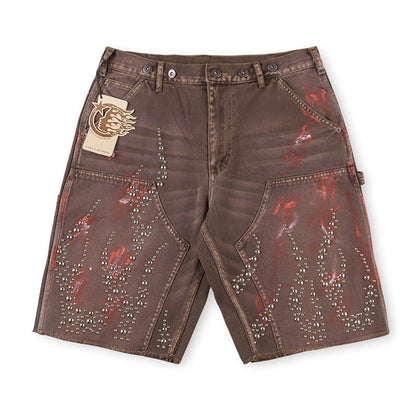 Hellstar Capsule 11 Studded Double Knee Carpenter Shorts