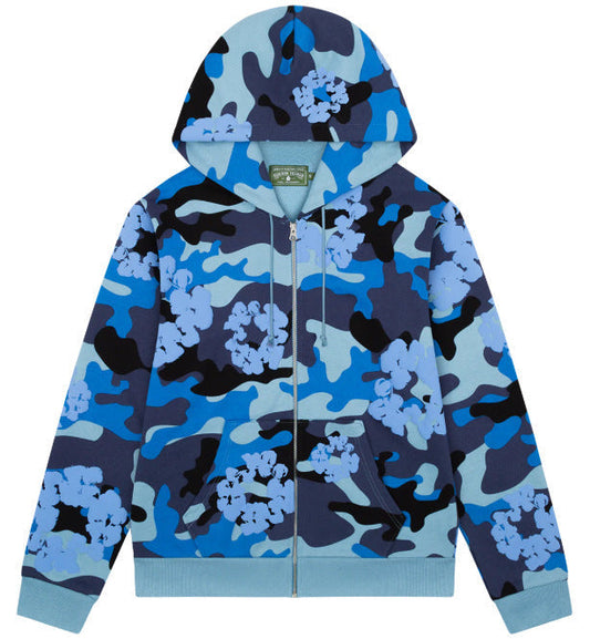 Denim Tears Cotton Wreath Camouflage Zipper Hoodie DENIM TEARS