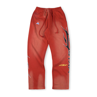 Hellstar Gradient Flame Logo Sports Red Pants