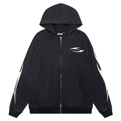 Hellstar Flame Printed Zip Hoodie