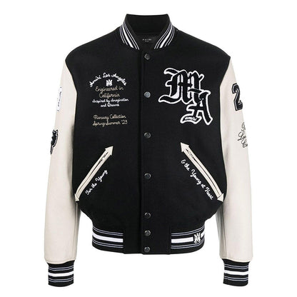 AMIRI logo patch varsity bomber jacket Black AMIRI