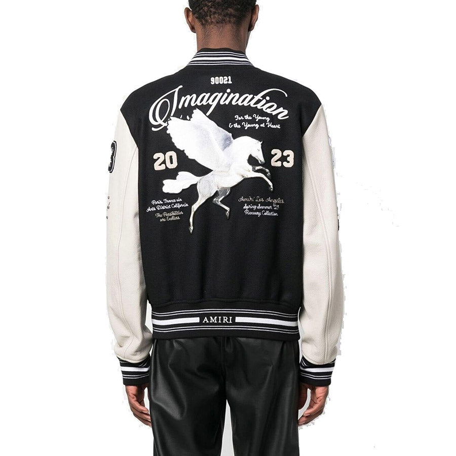 AMIRI logo patch varsity bomber jacket Black AMIRI