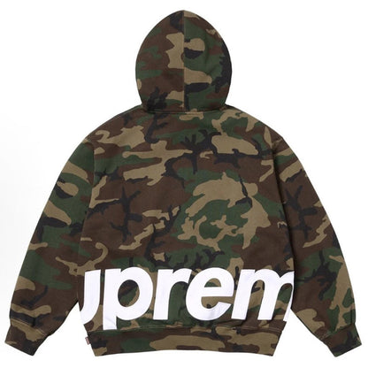 Supreme Big Logo Zip Up Hooded Sweatshirt 'Woodland Camo'