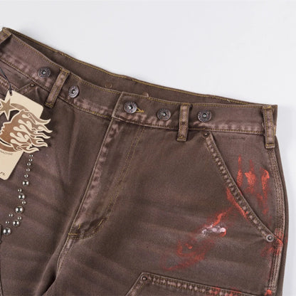 Hellstar Capsule 11 Studded Double Knee Carpenter Shorts